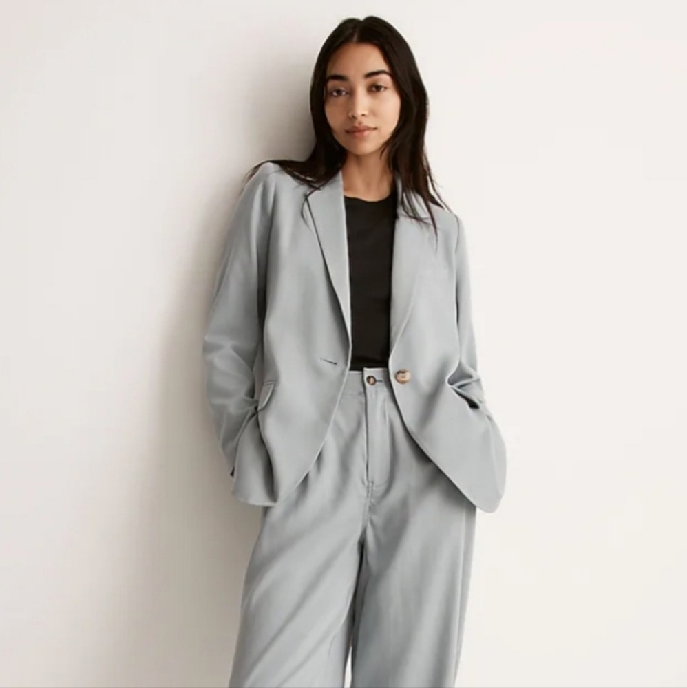 Madewell Light Gray Single-Button Blazer